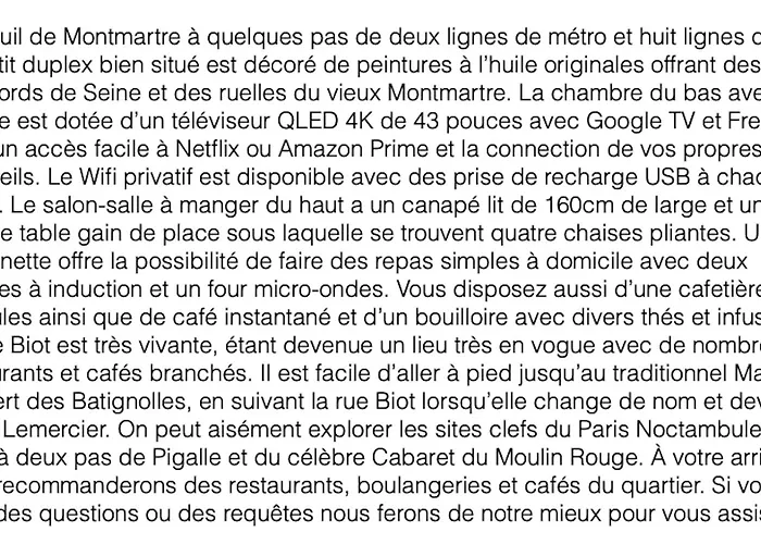 Cozy Little Duplex Near Montmartre